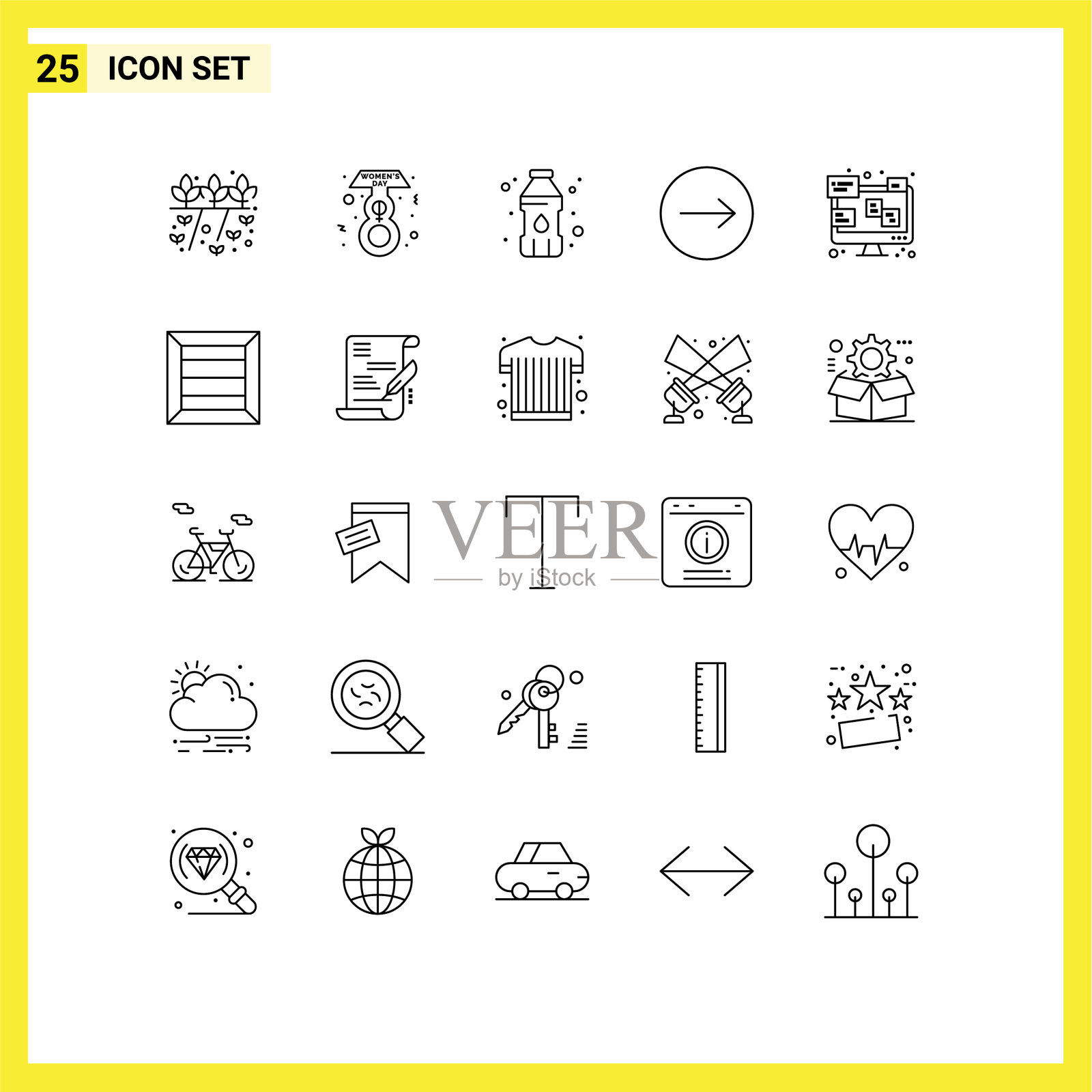 包25现代线条符号和符号的网页插画图片素材