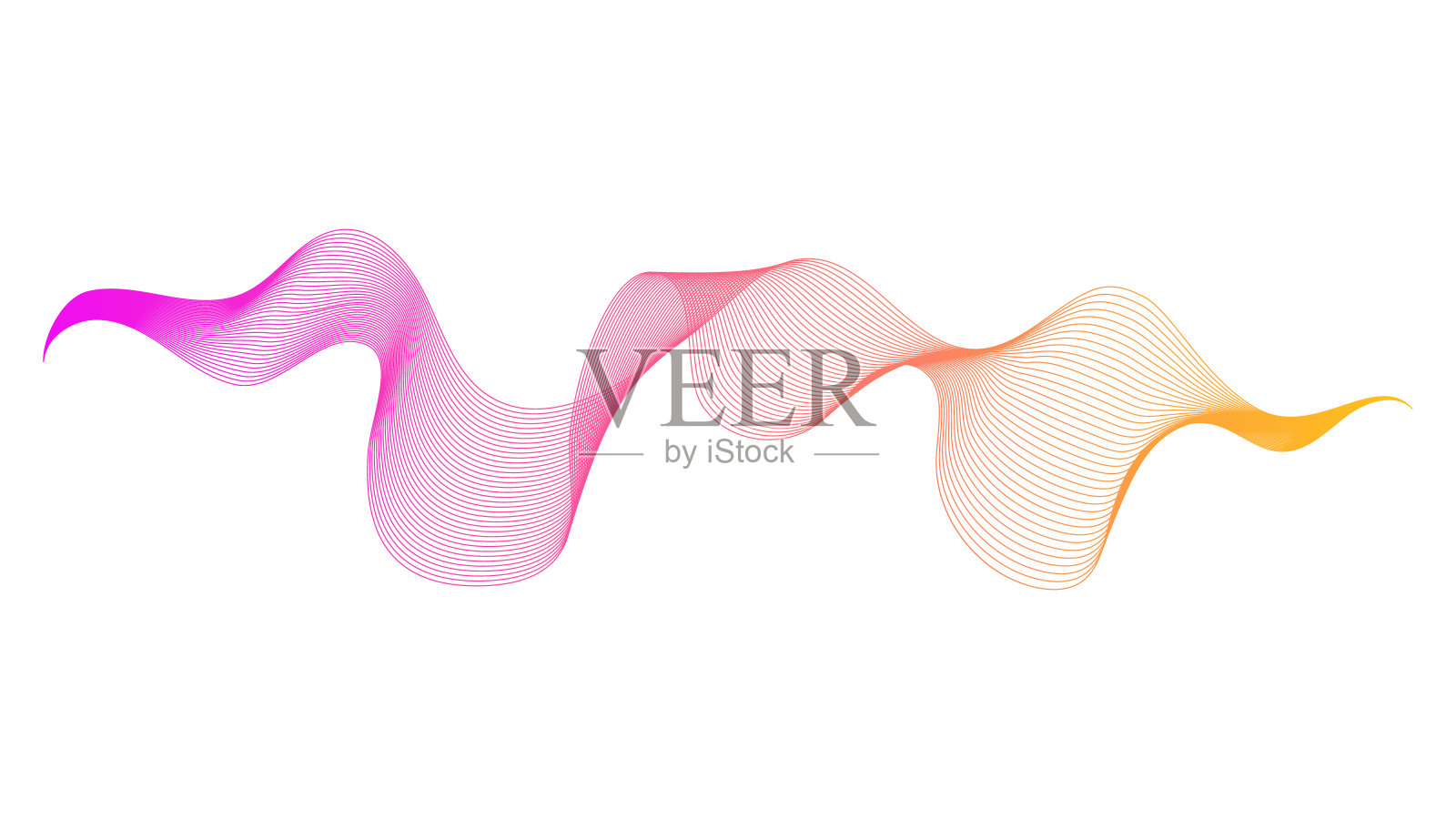 抽象背景与彩色波浪梯度线插画图片素材