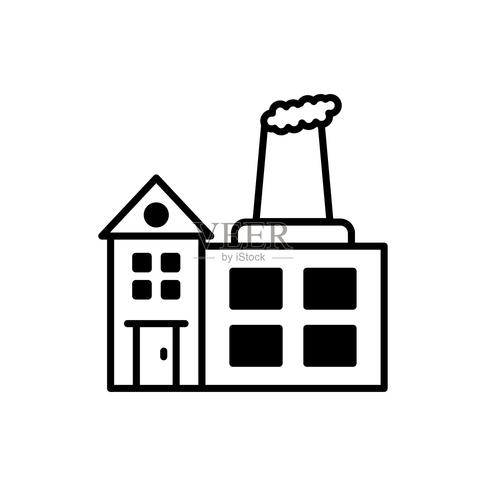 工业矢量图标风格的插图。EPS 10个文件图标素材