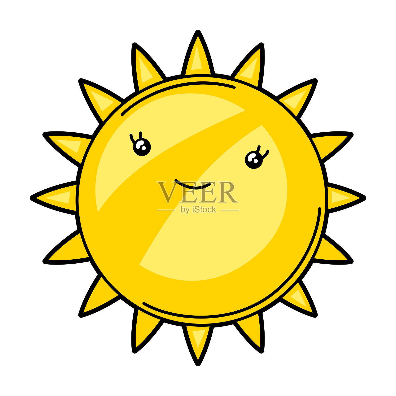 可爱的太阳插图。插画图片素材