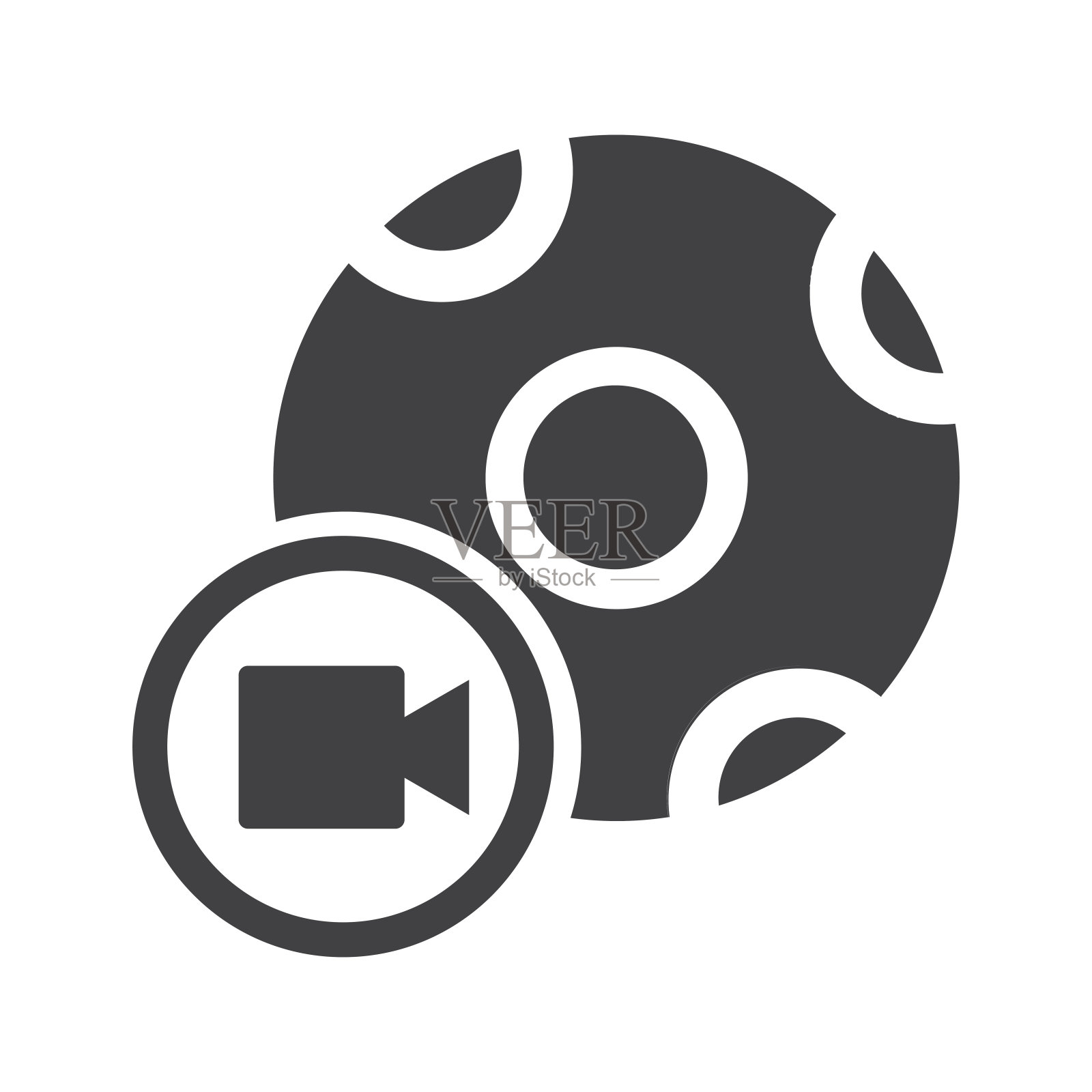 足球视频插图设计。足球视频图标孤立的白色背景。准备好使用向量。图标素材