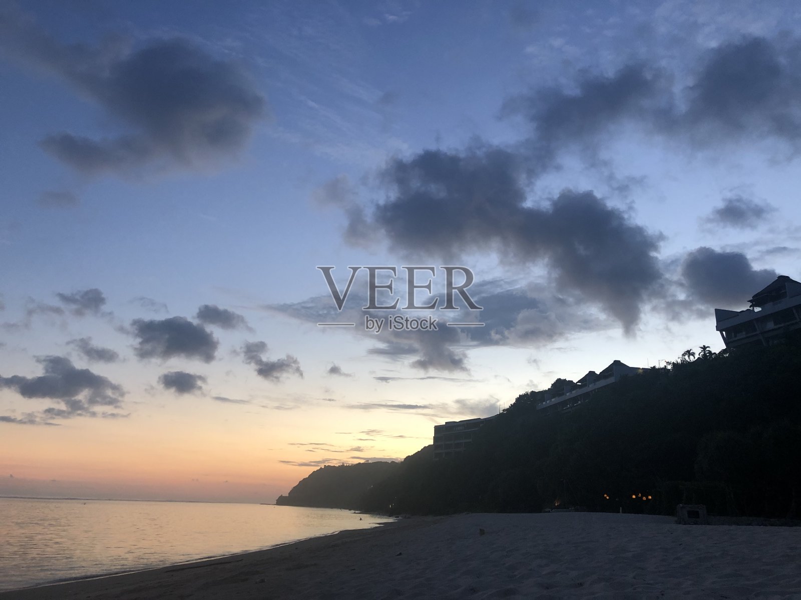 日落南海滩karang boma照片摄影图片