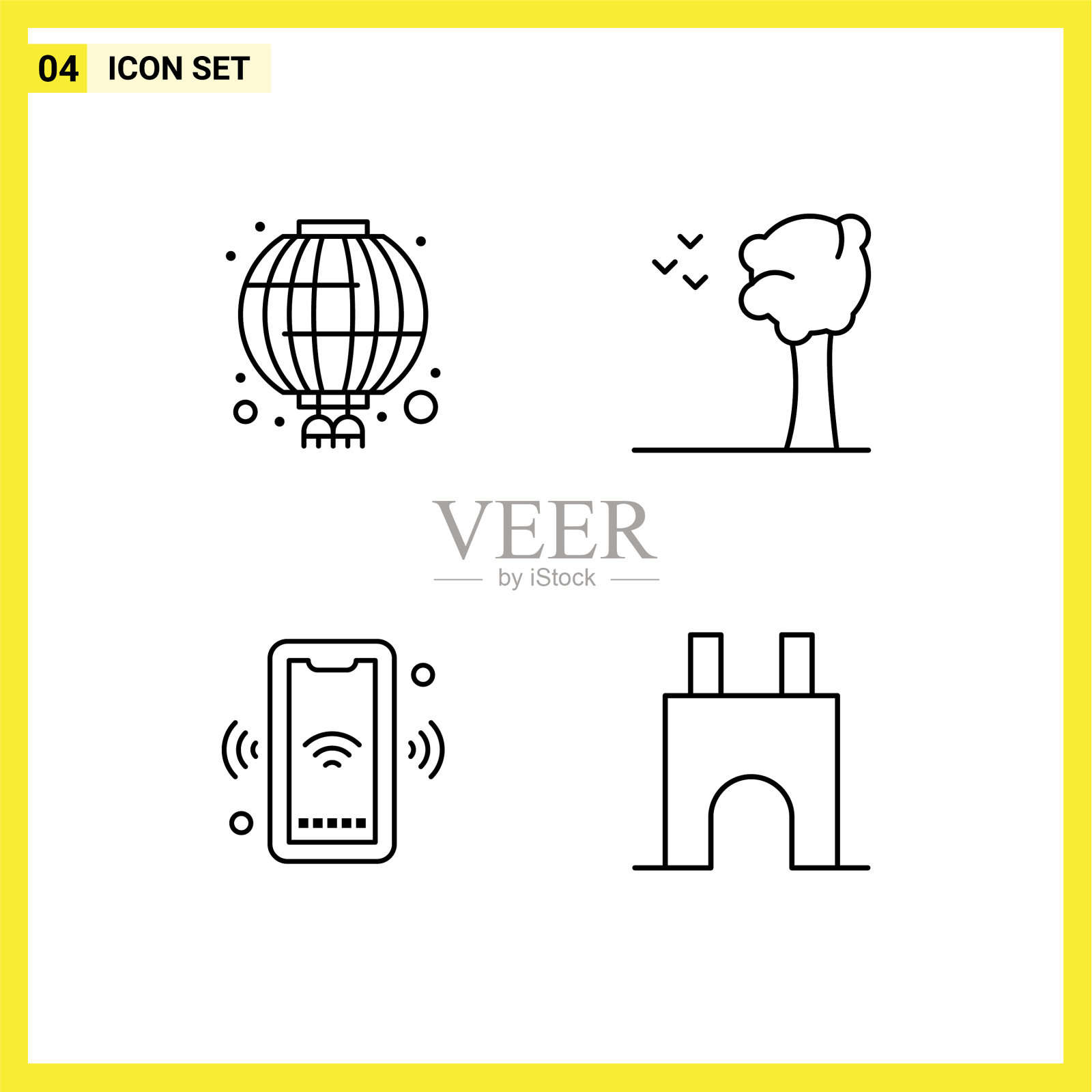 设置4填充线平面颜色的网格为中国插画图片素材