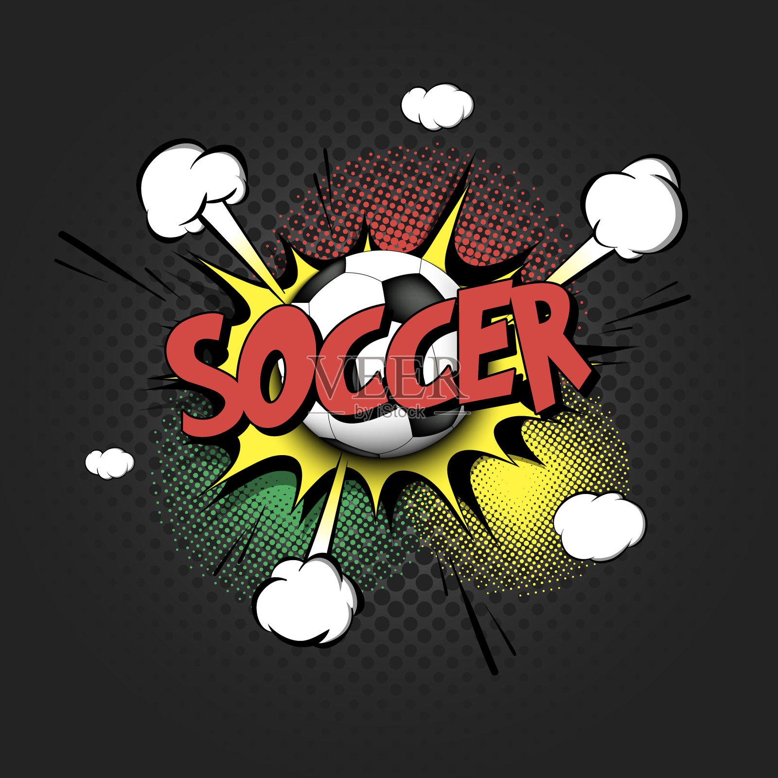喜剧与表情文字足球插画图片素材