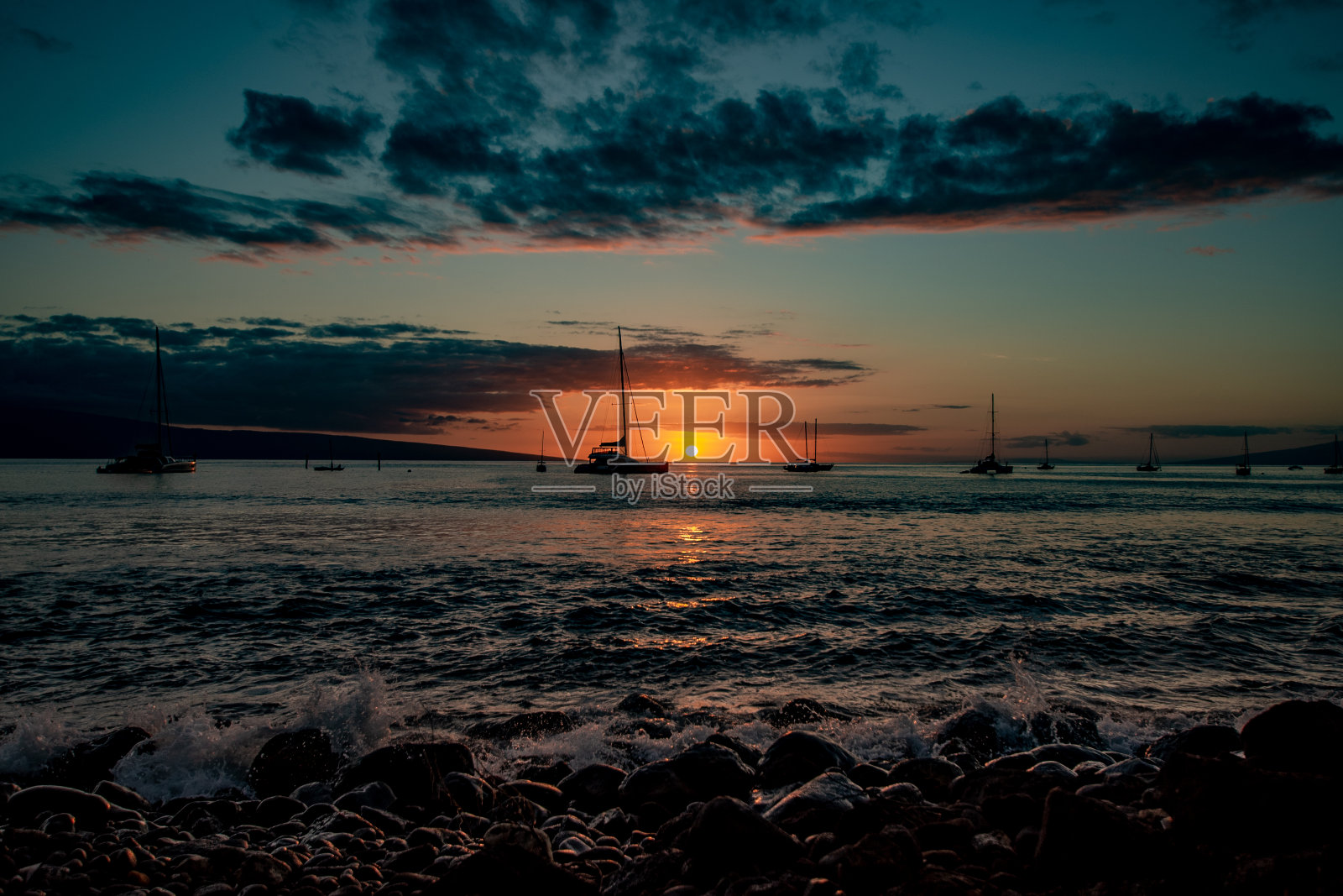 迷人的日落照片摄影图片