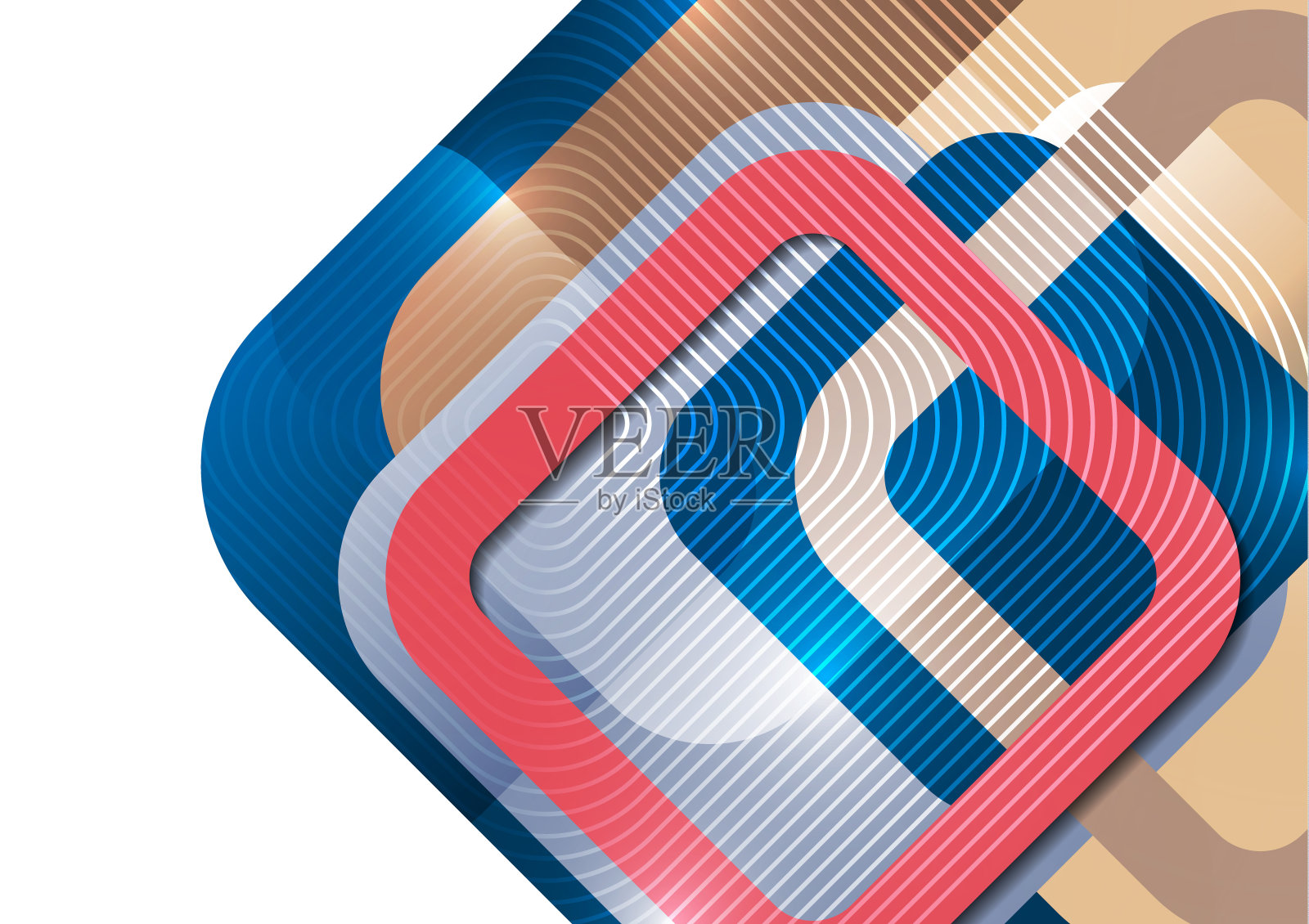 重叠的圆形广场。极简创意设计理念背景。向量插画图片素材