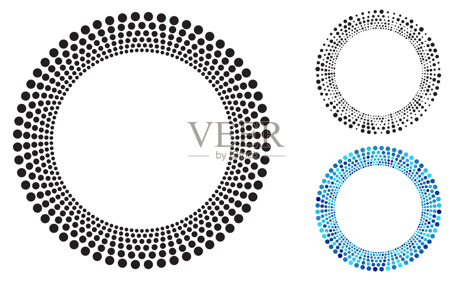 一组圆形的半色调点插画图片素材