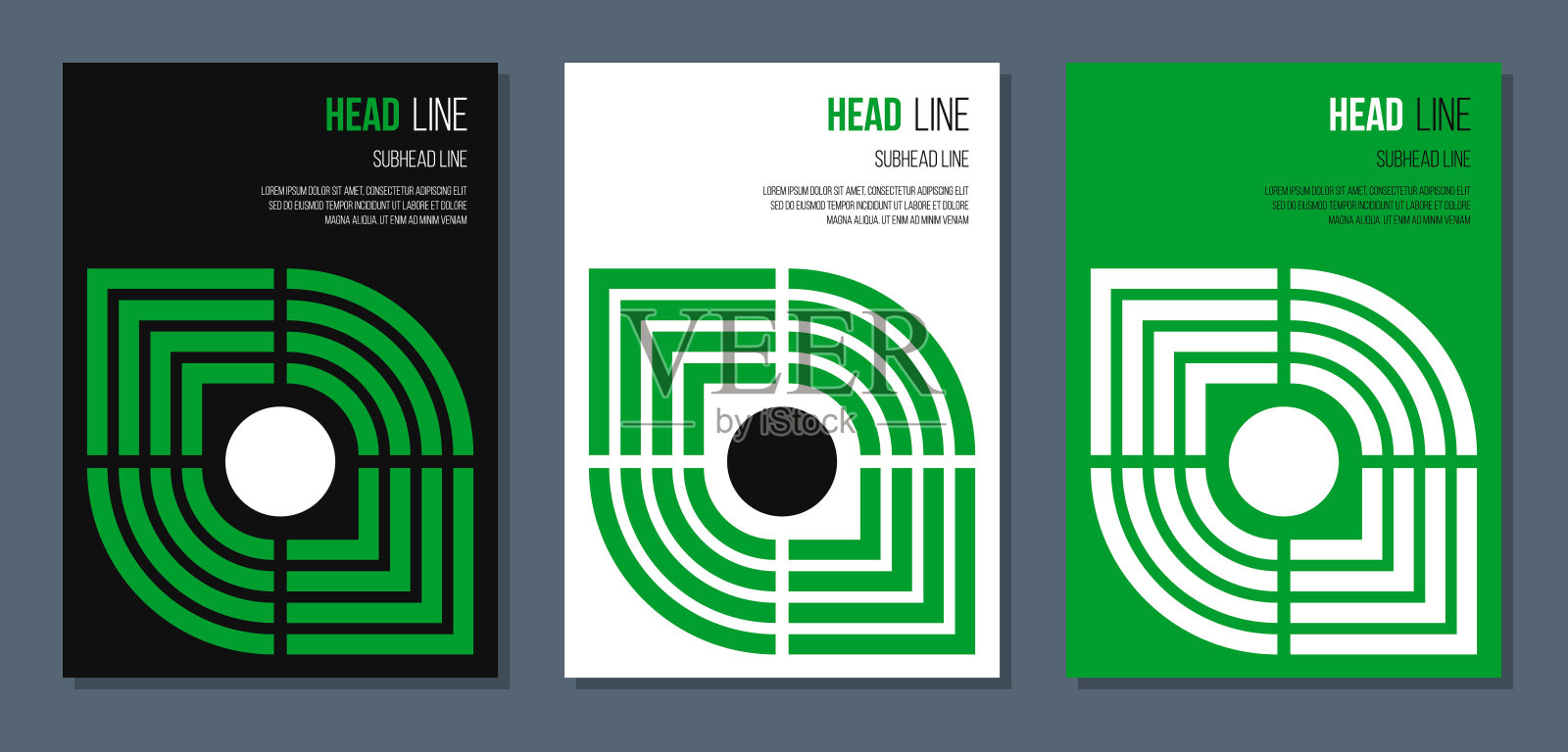 叶式线条艺术抽象几何封面，生态商业或企业报告或小册子，绿色能源概念插画图片素材