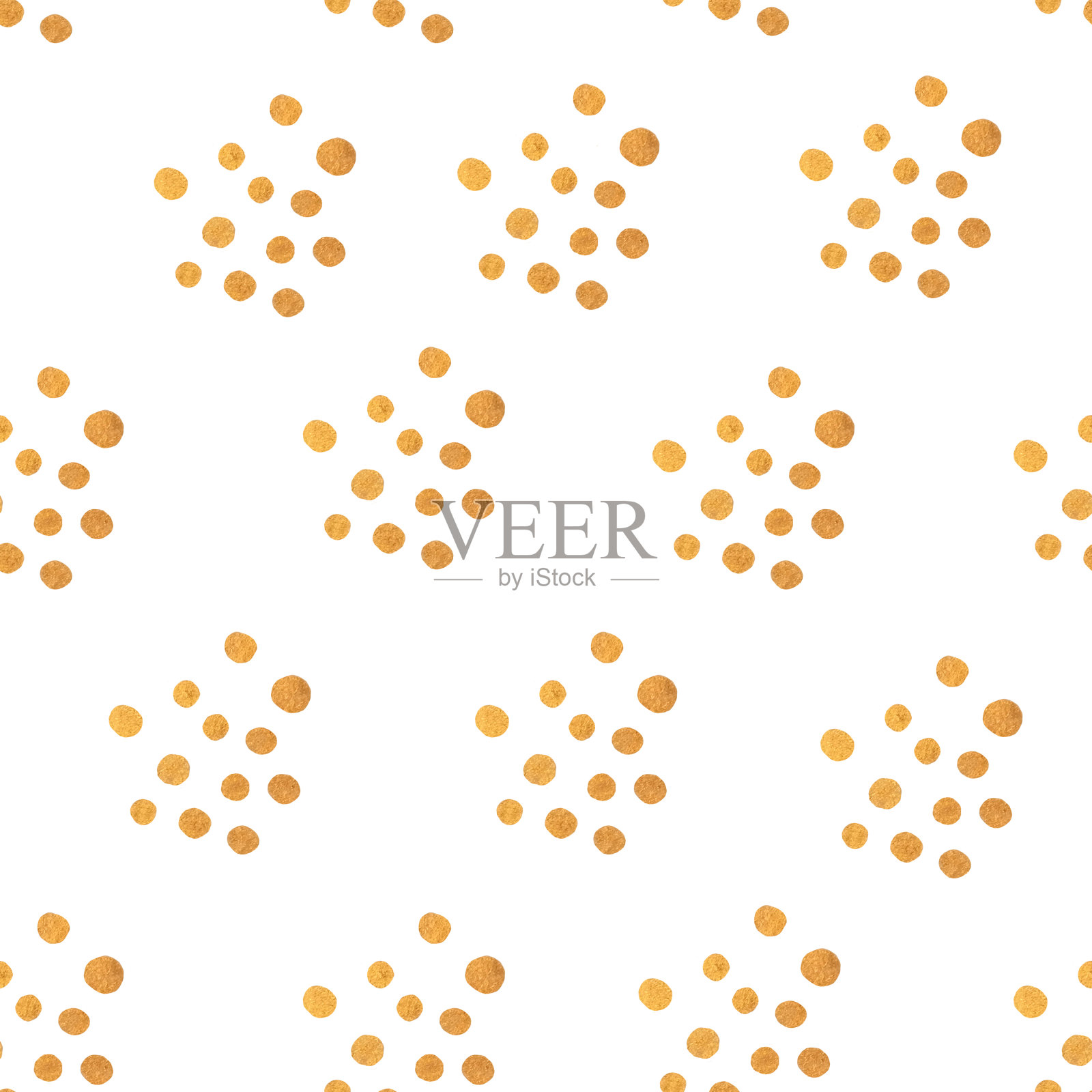 金色波点抽象无缝图案插画图片素材