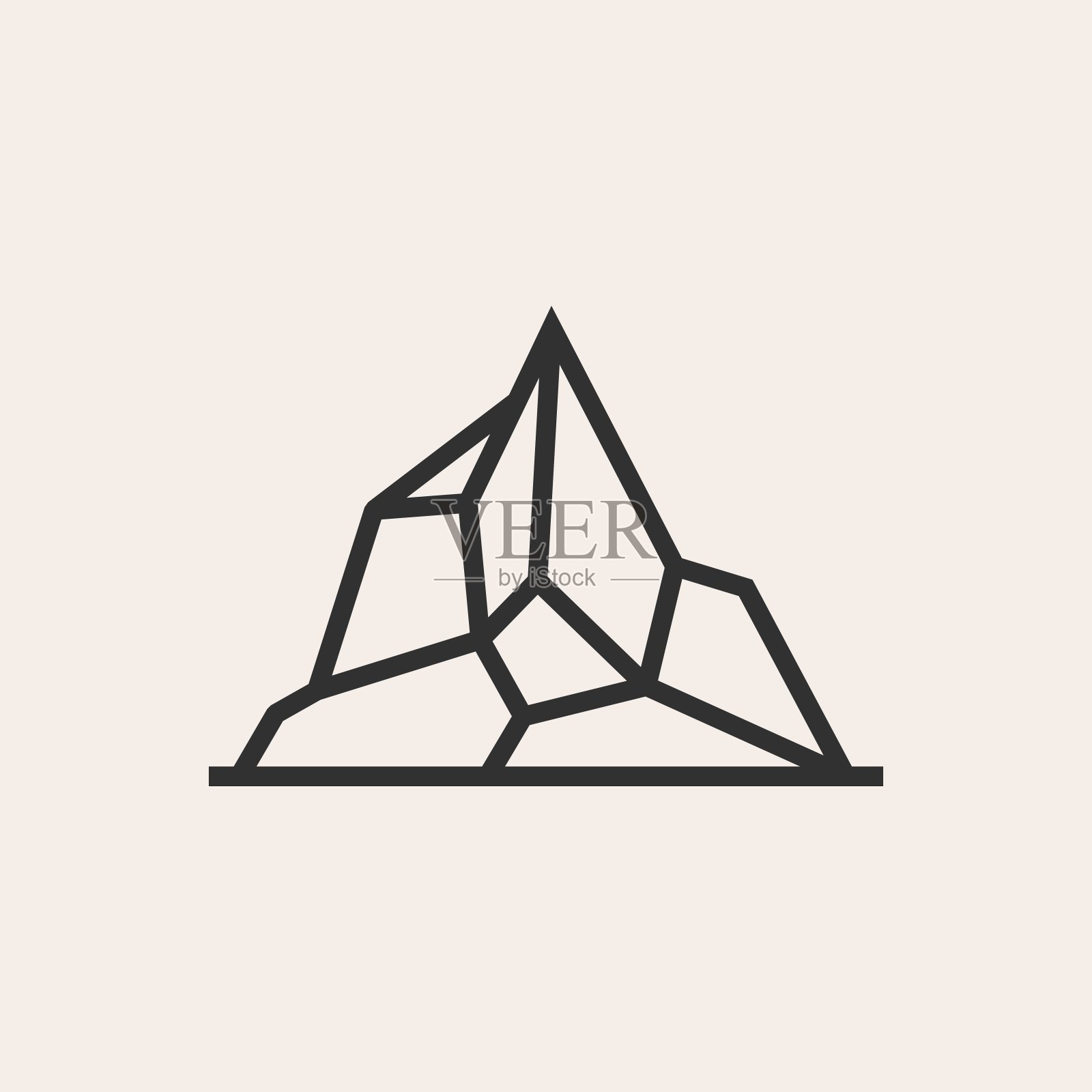 冰峰山嬉皮复古矢量图标插图插画图片素材