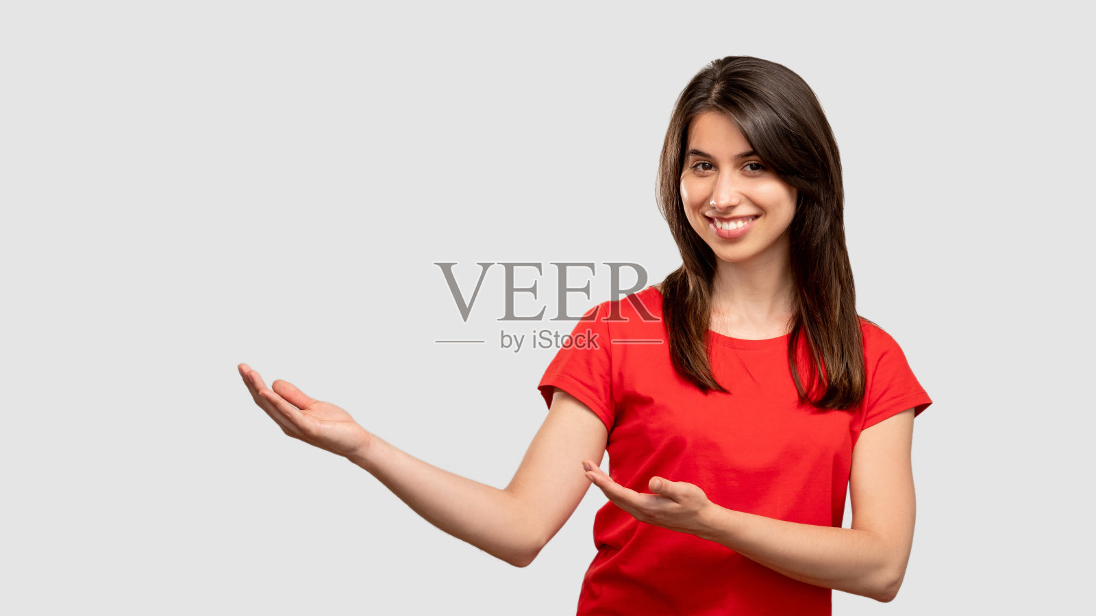 指手发短信幸福女人照片摄影图片