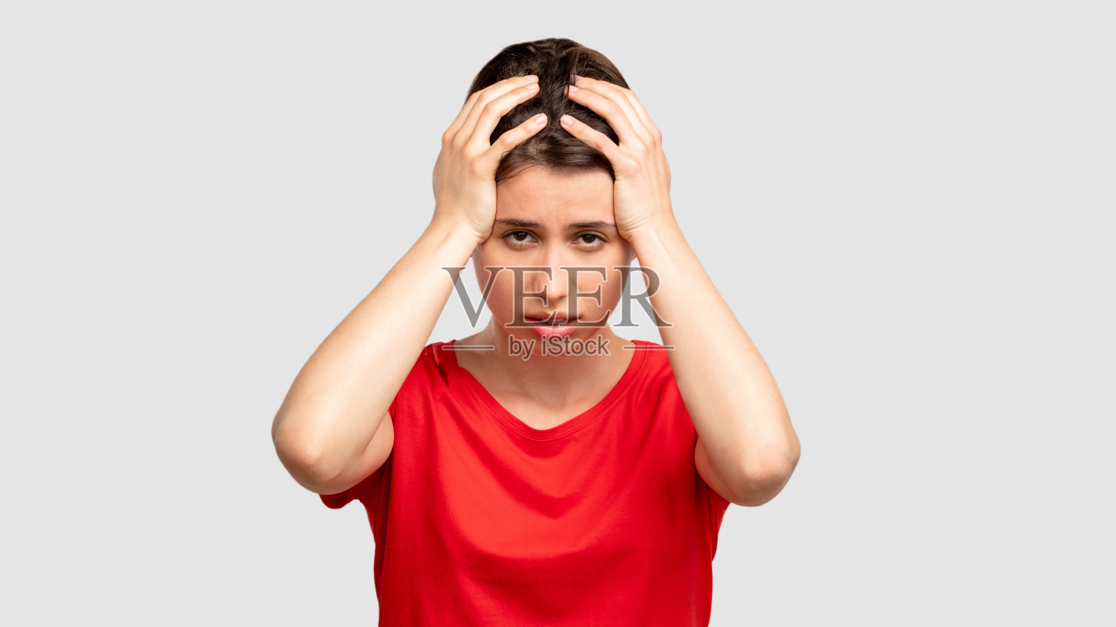 感觉沮丧疲惫的女人画像照片摄影图片