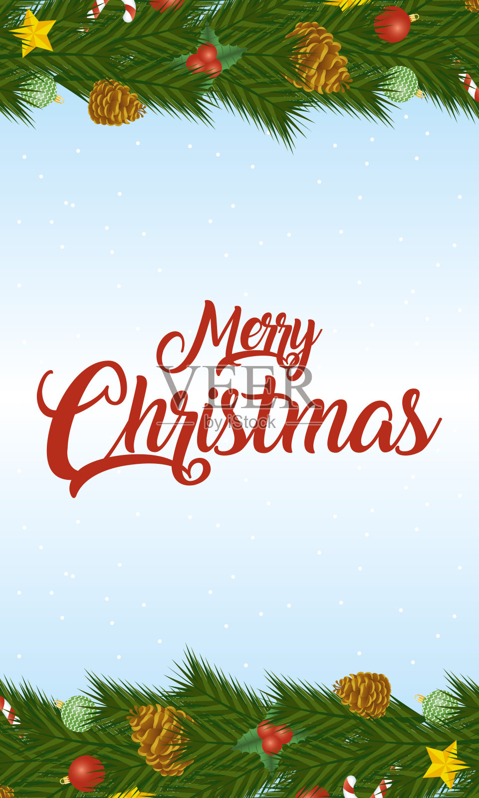 有字母和干果的圣诞贺卡插画图片素材