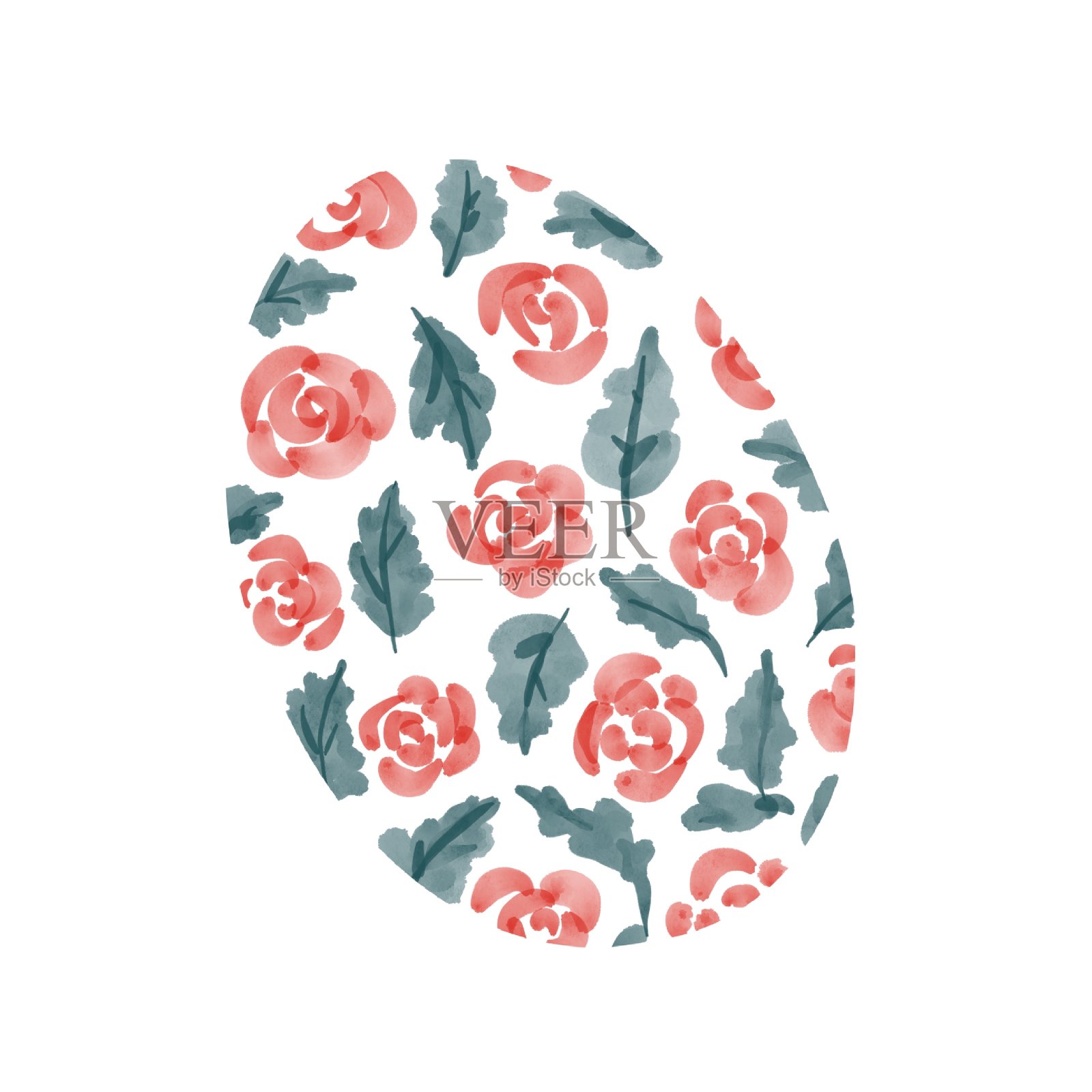 复活节彩蛋画。水彩绘画插画图片素材