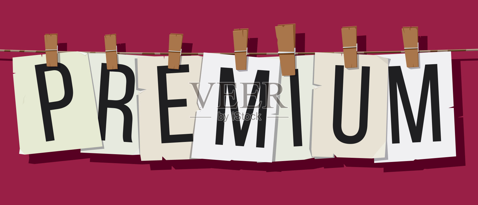 带发夹的“Premium”字样设计元素图片