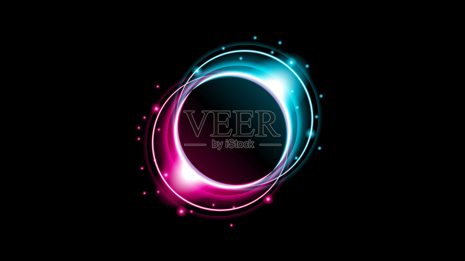 日蚀粉红火黑暗背景向量月亮设计风格空间科学辉光插画图片素材