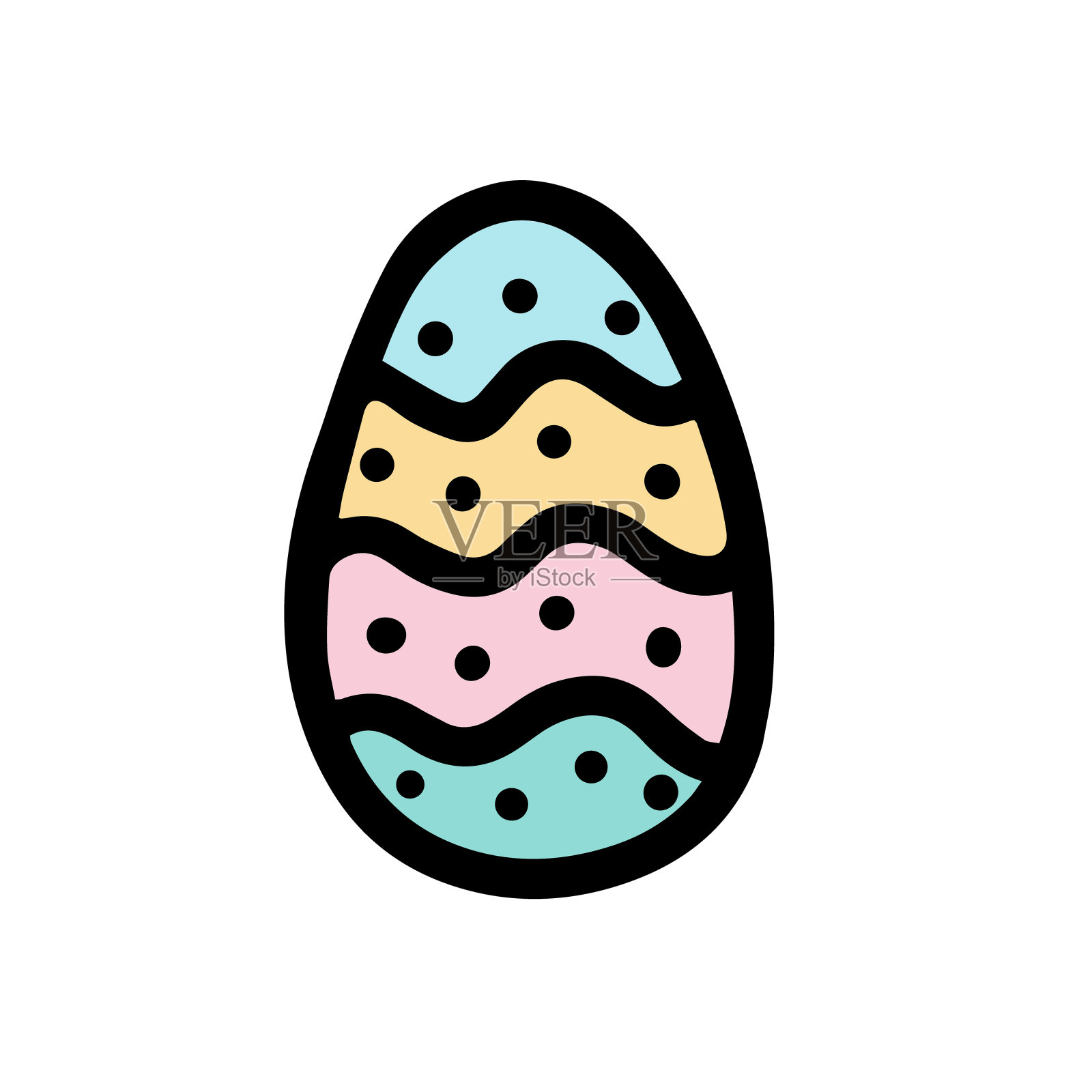复活节装饰鸡蛋。矢量插图在涂鸦风格插画图片素材