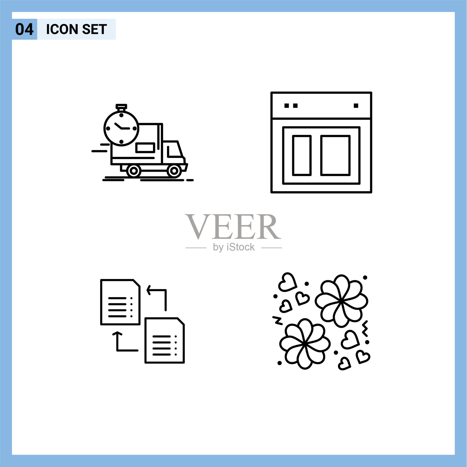 4 .用户界面线装现代标识和插画图片素材