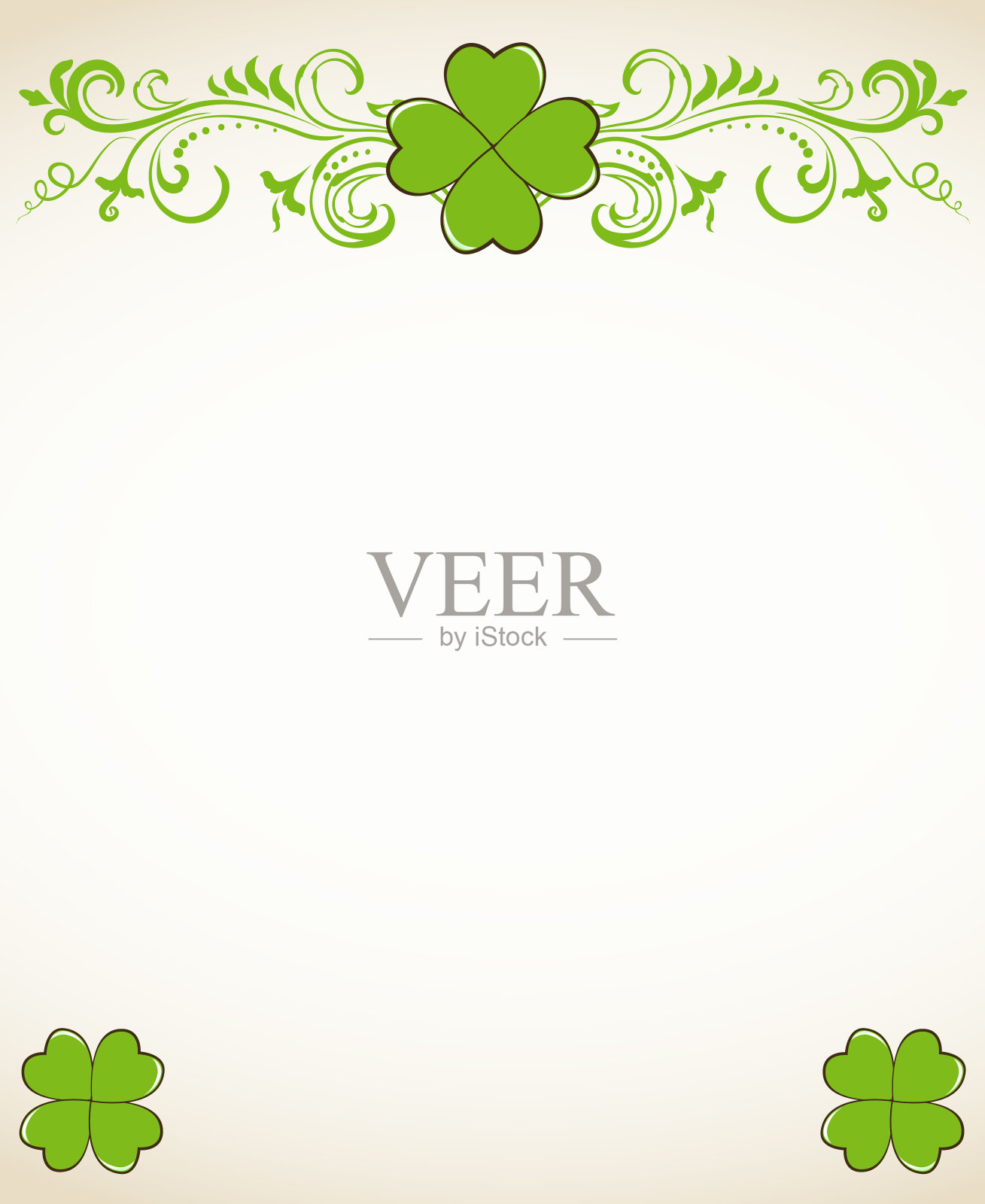 圣帕特里克节绿三叶草背景插画图片素材