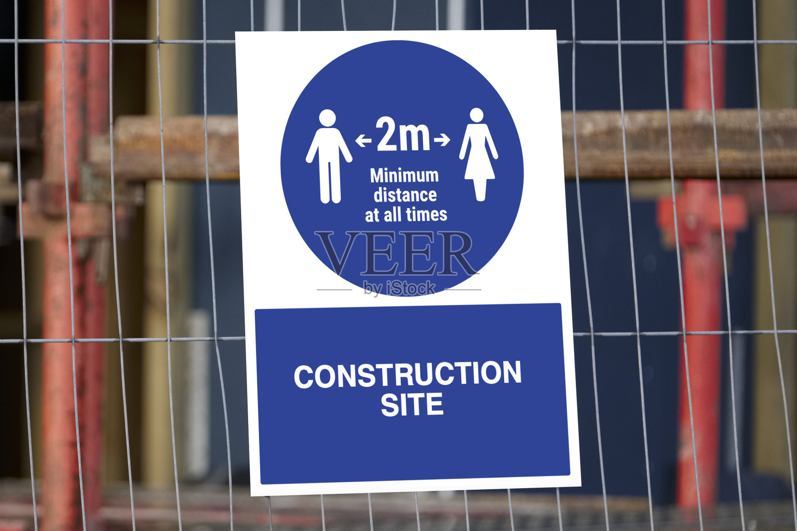 建筑工地新冠肺炎健康安全标志照片摄影图片