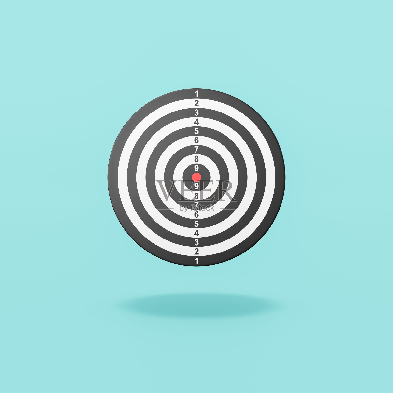 蓝色背景上的飞镖目标照片摄影图片