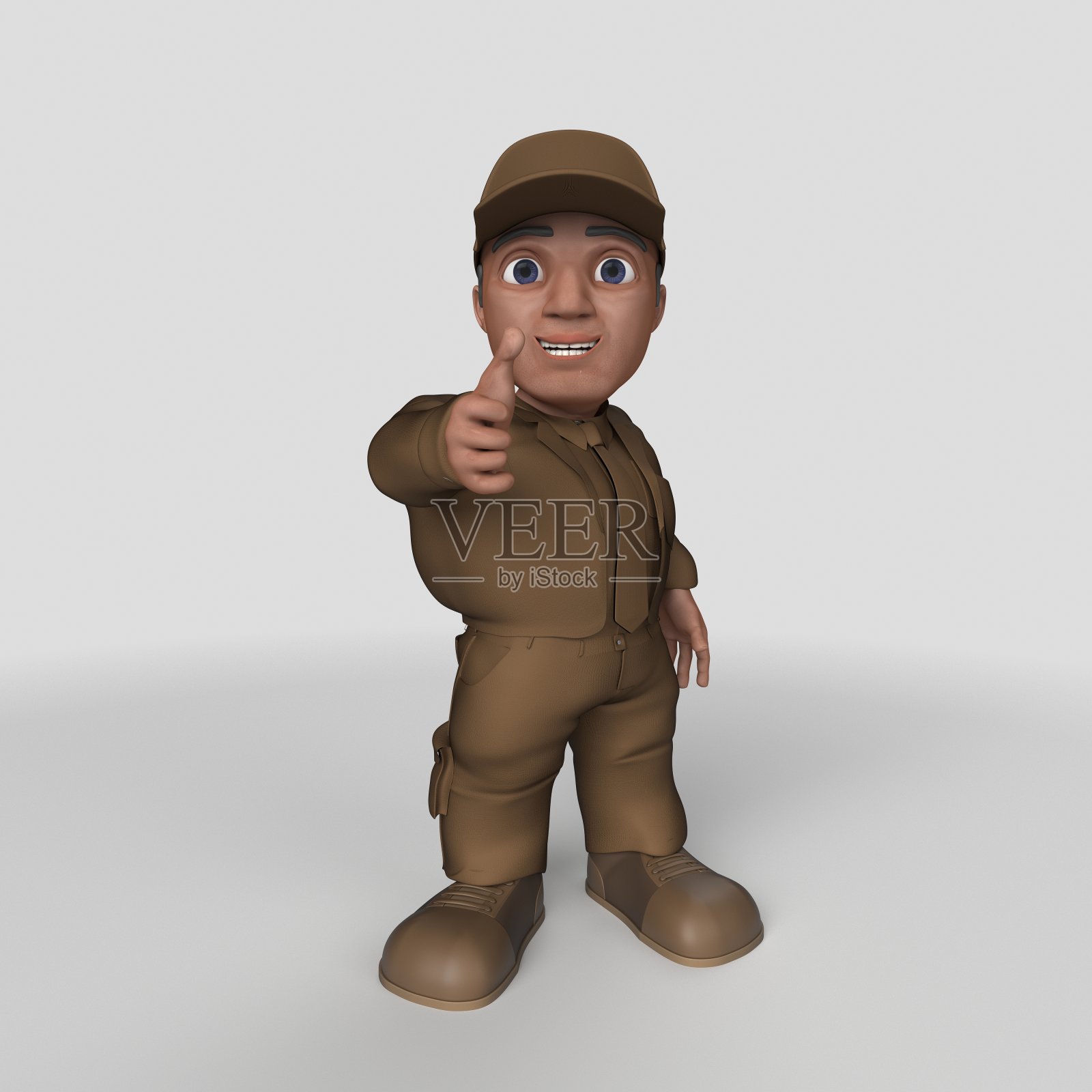 3D卡通送货司机照片摄影图片