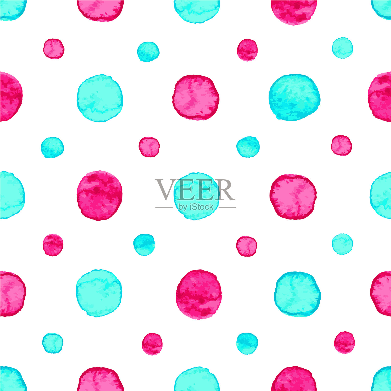 无缝水彩圆点图案插画图片素材
