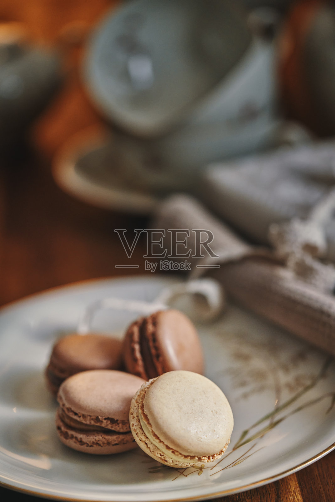 巧克力马卡龙照片摄影图片