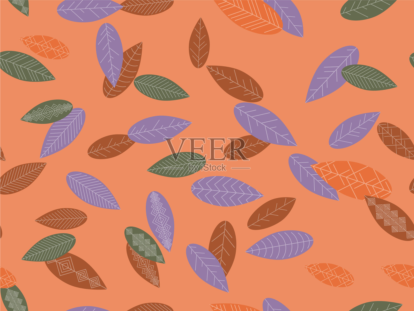 秋叶无缝图案的落叶插画图片素材