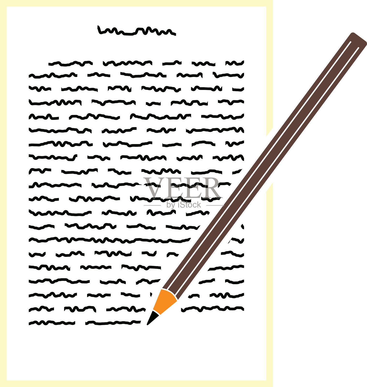 带文本和铅笔图标的工作表设计元素图片