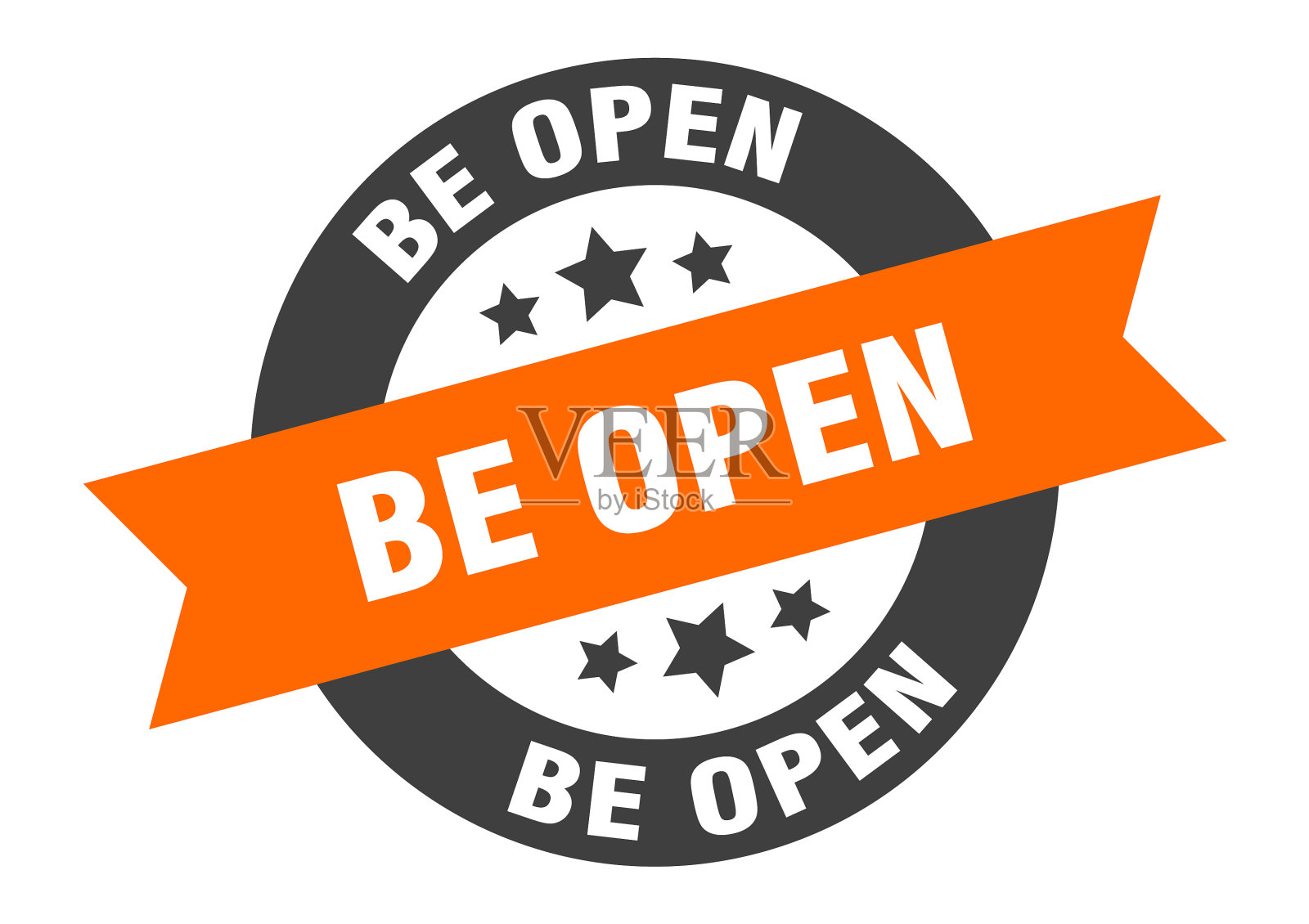 是开标志圆丝带贴纸孤立的标签插画图片素材