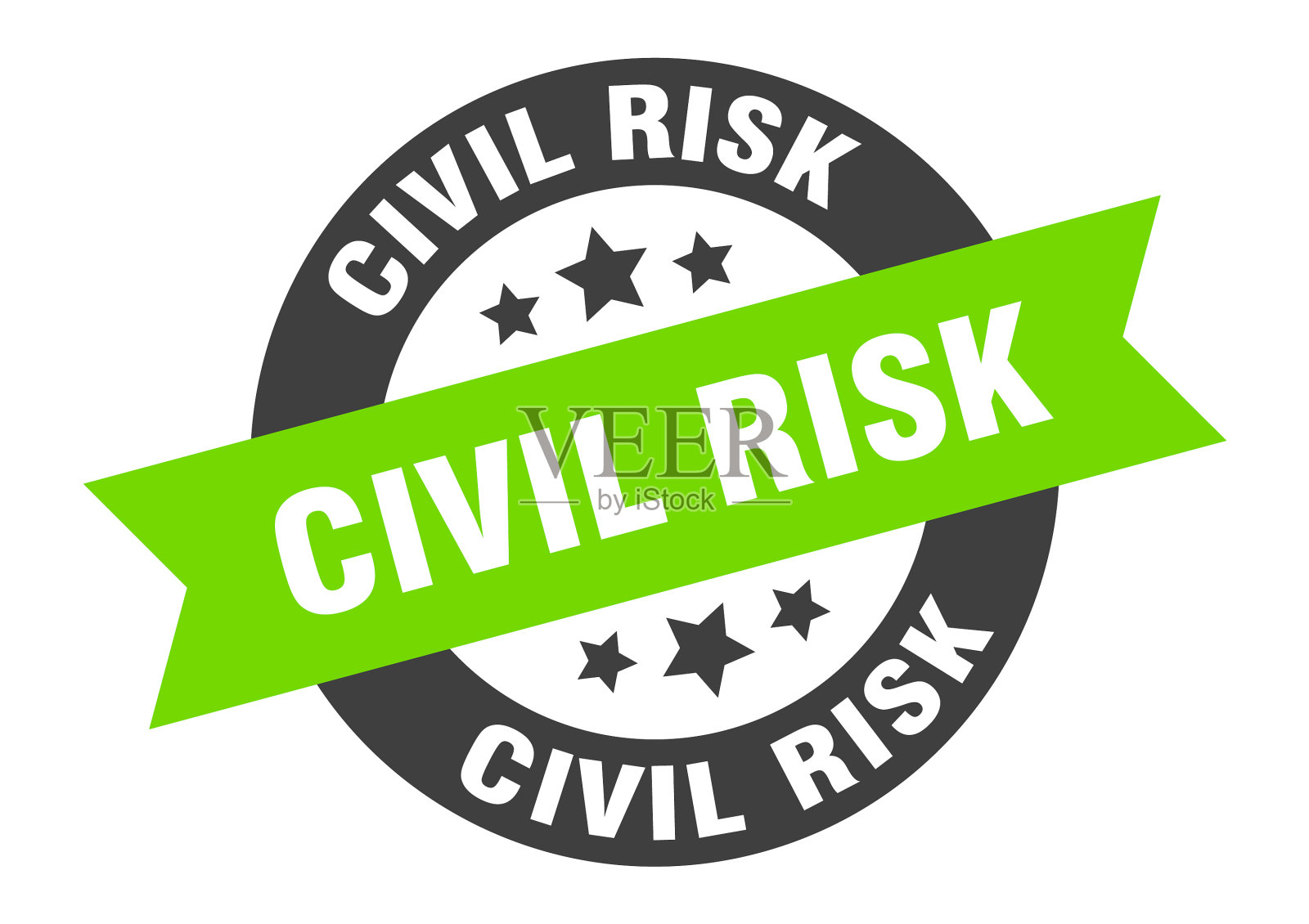 民事风险标志圆丝带贴纸孤立标签插画图片素材