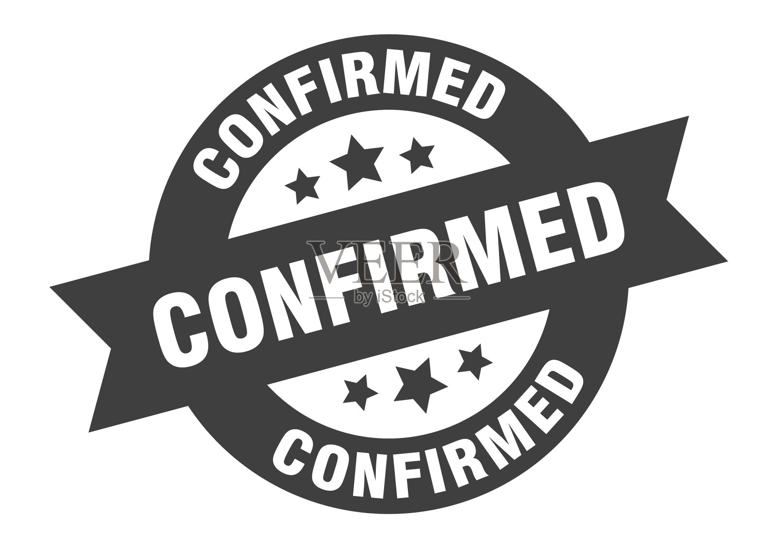 确认标志圆丝带贴纸孤立标签设计元素图片