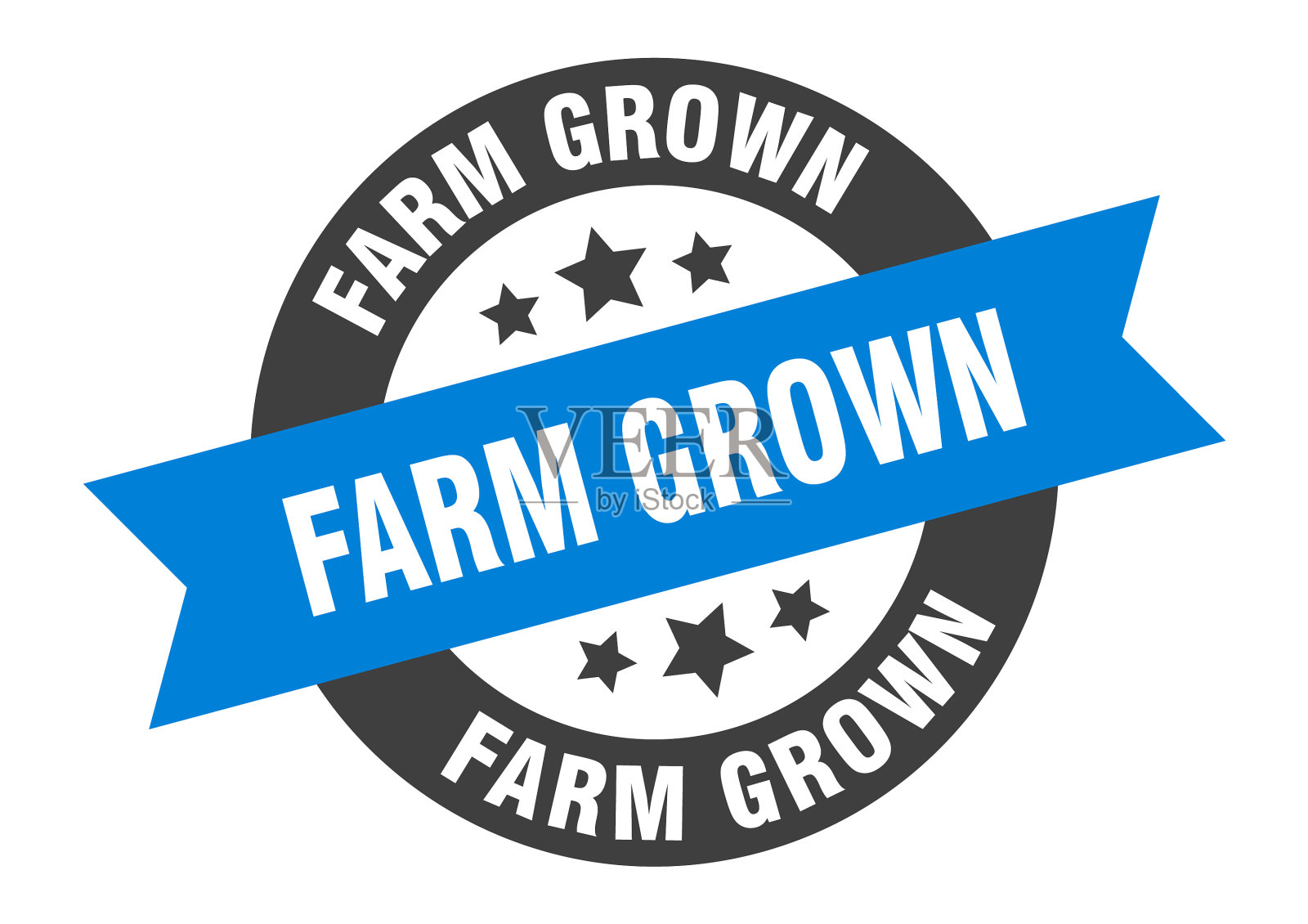 农场种植标志圆丝带贴纸孤立标签插画图片素材