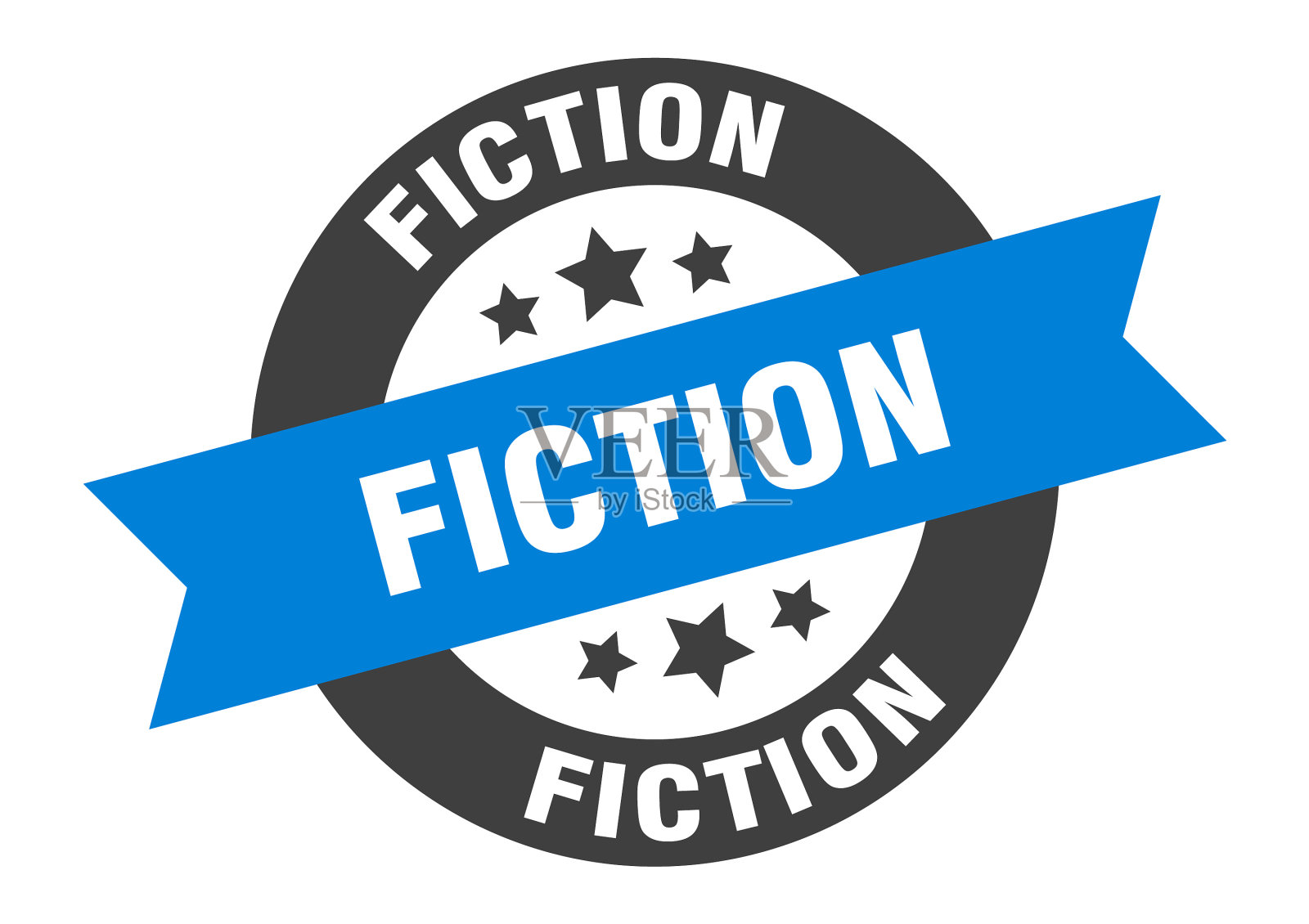 虚构标志圆丝带贴纸孤立标签插画图片素材