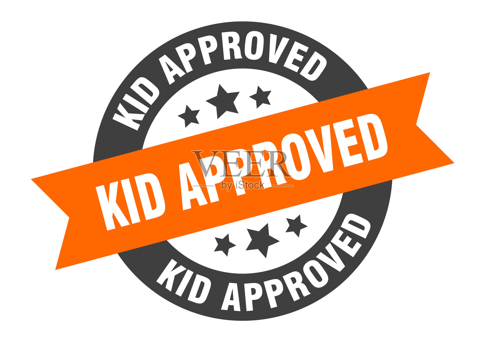 孩子认可标志圆丝带贴纸隔离设计元素图片