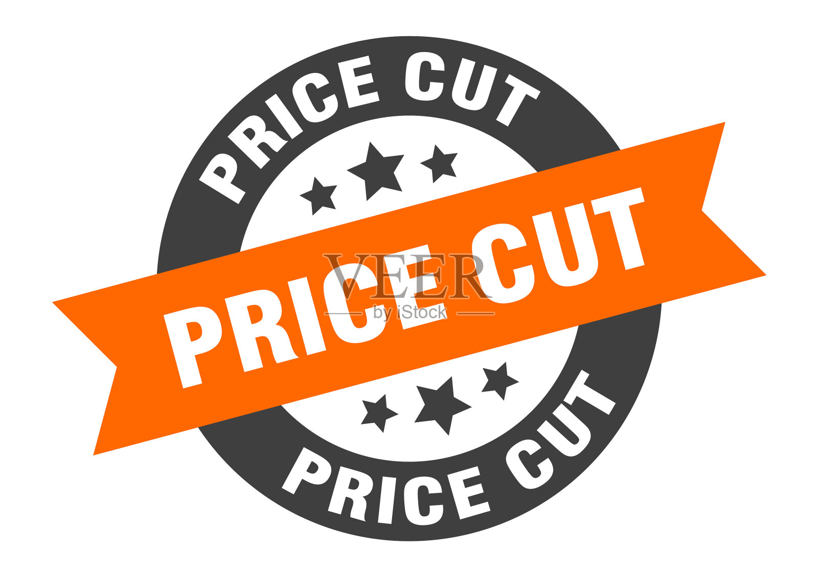 降价标志圆丝带贴纸孤立标签设计元素图片