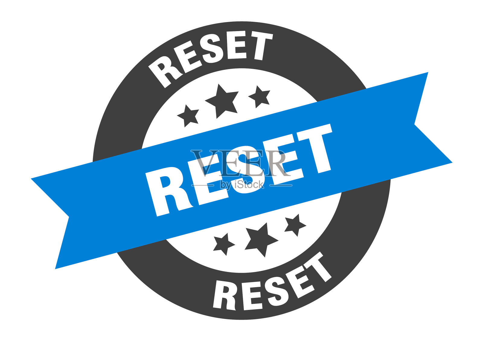 复位标志圆丝带标签隔离标签插画图片素材