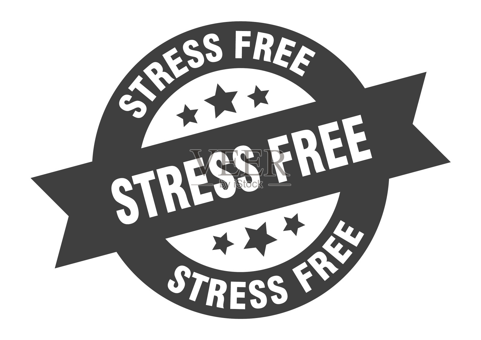 无应力标志圆丝带贴纸孤立标签插画图片素材