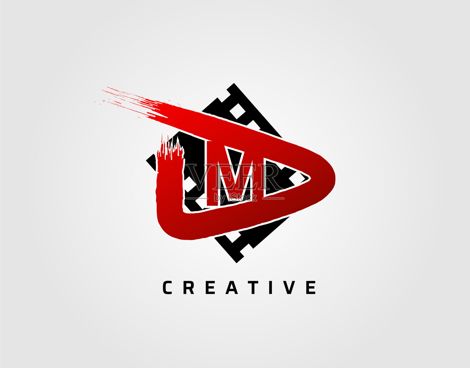 电影玩字母m标志设计概念模板插画图片素材