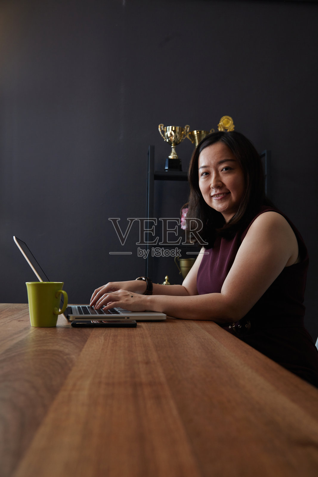 2019冠状病毒病(COVID-19)大流行期间在家工作的优秀女性照片摄影图片