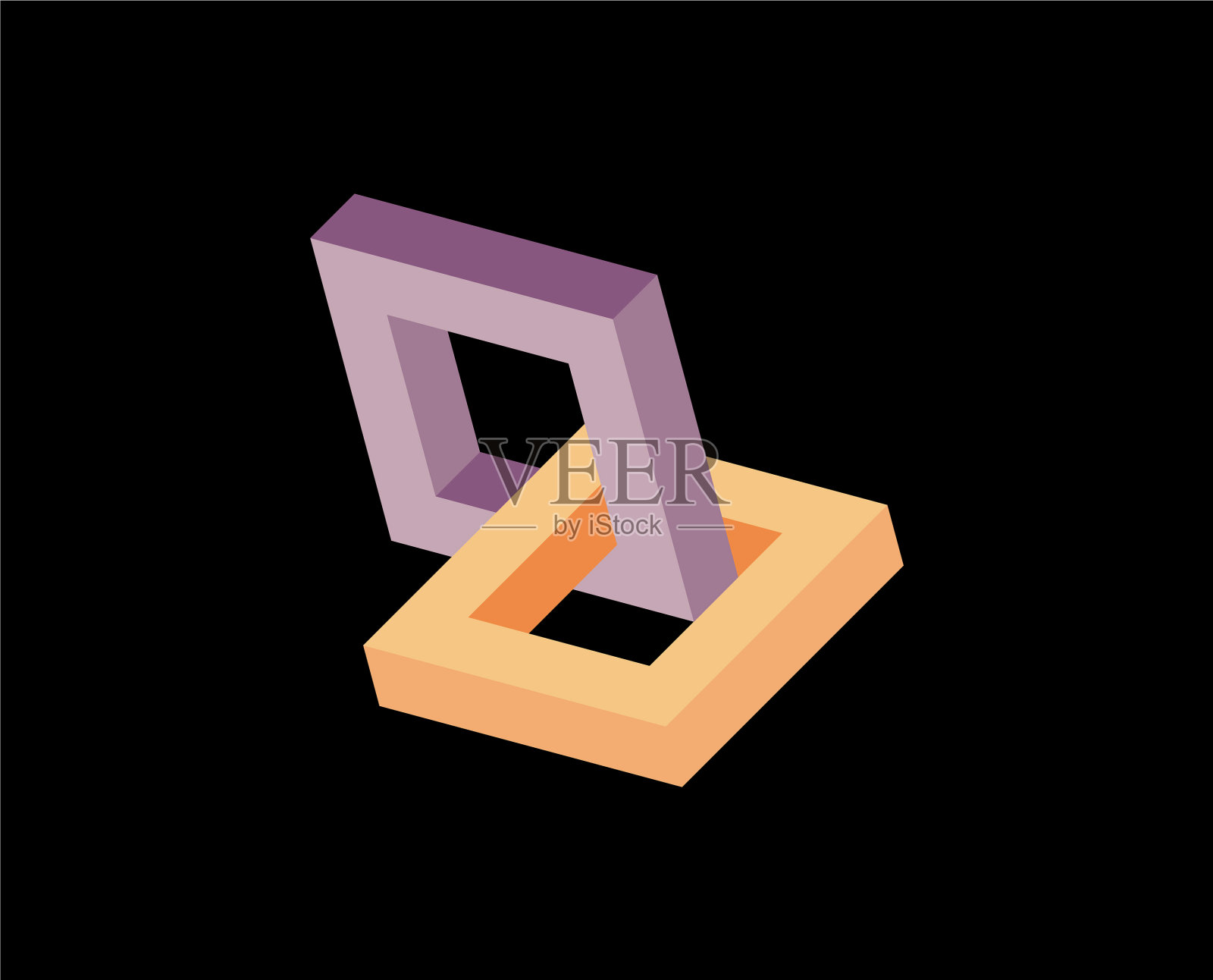 抽象几何等距标志设计理念插画图片素材