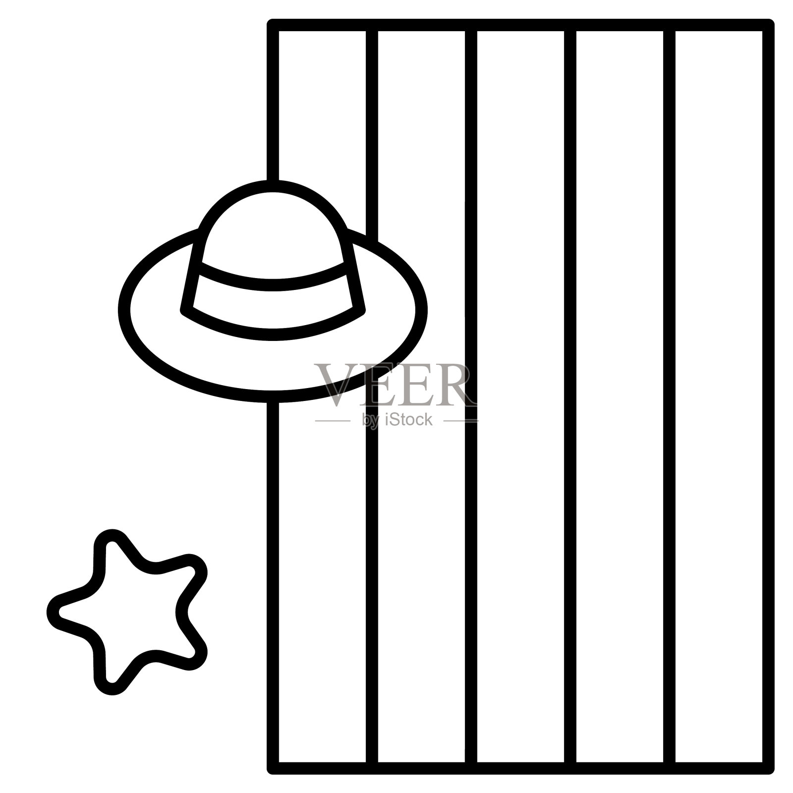 草帽上垫图标暑假相关设计元素图片