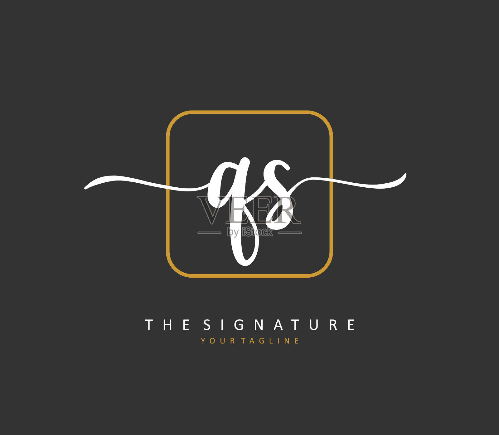 Q首字母手写和签名插画图片素材