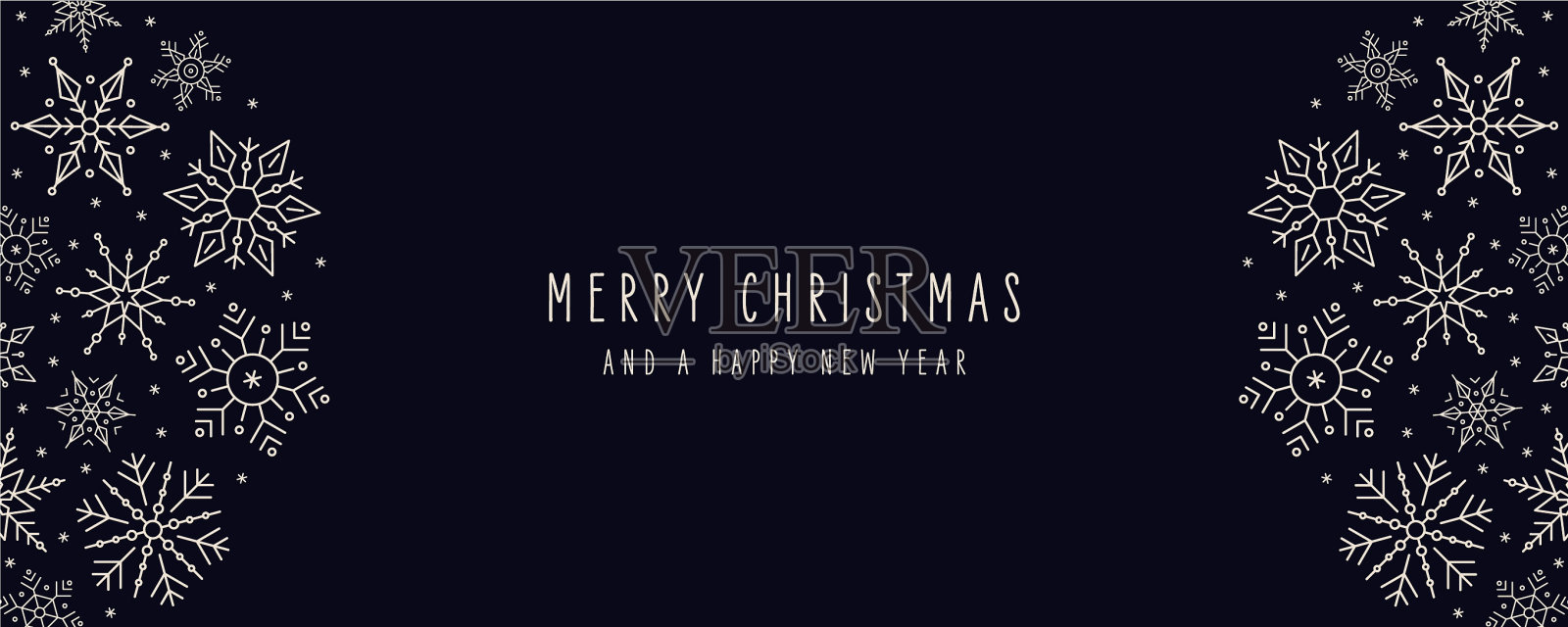 圣诞雪花元素点缀问候插画图片素材