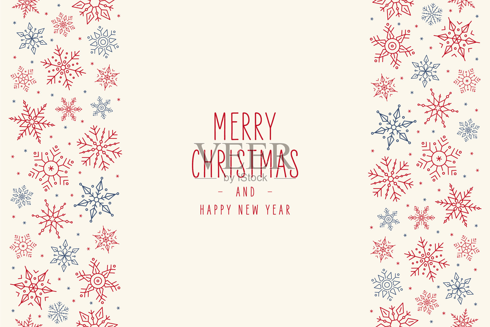 圣诞雪花元素边框卡插画图片素材