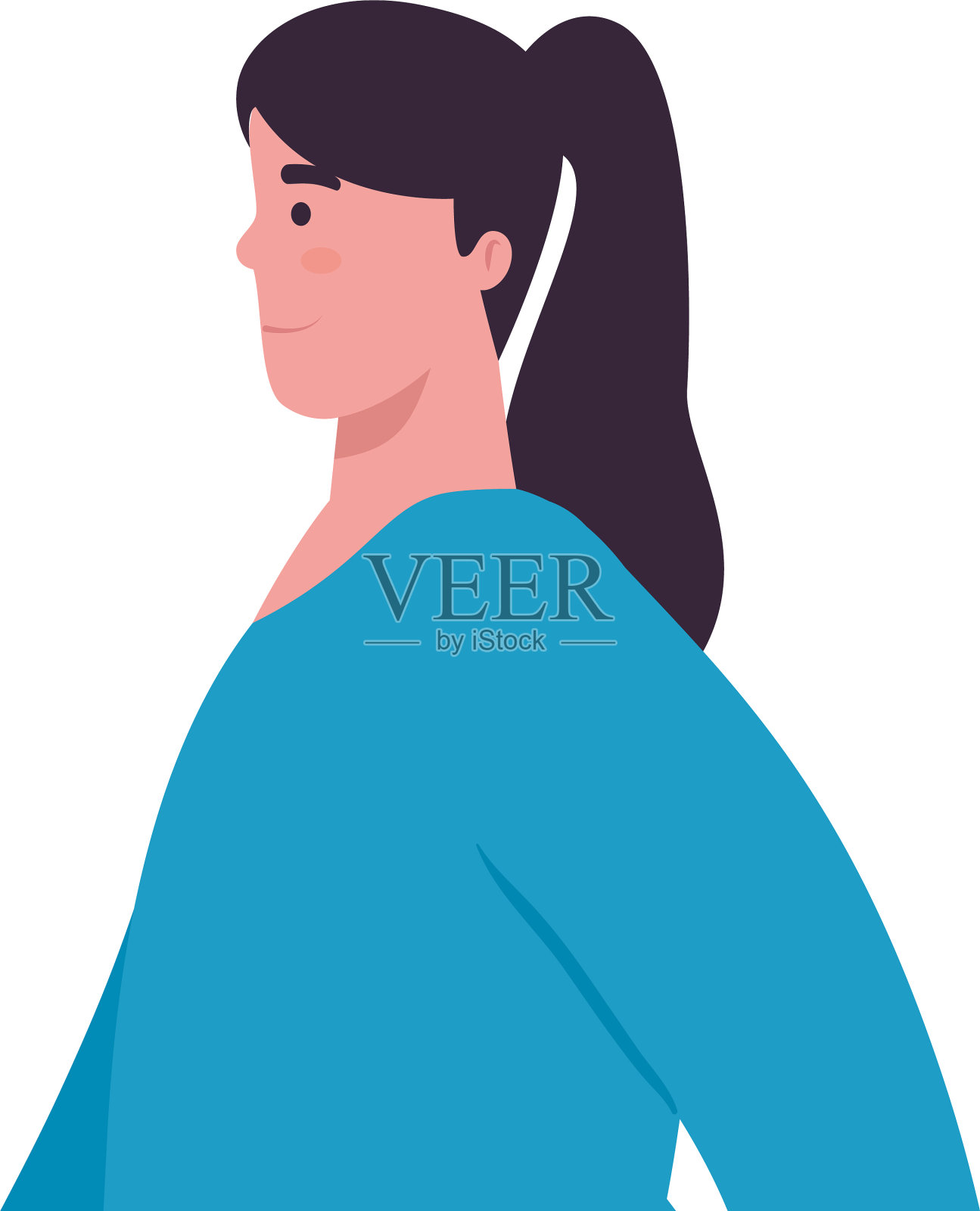 白底上的年轻美女插画图片素材