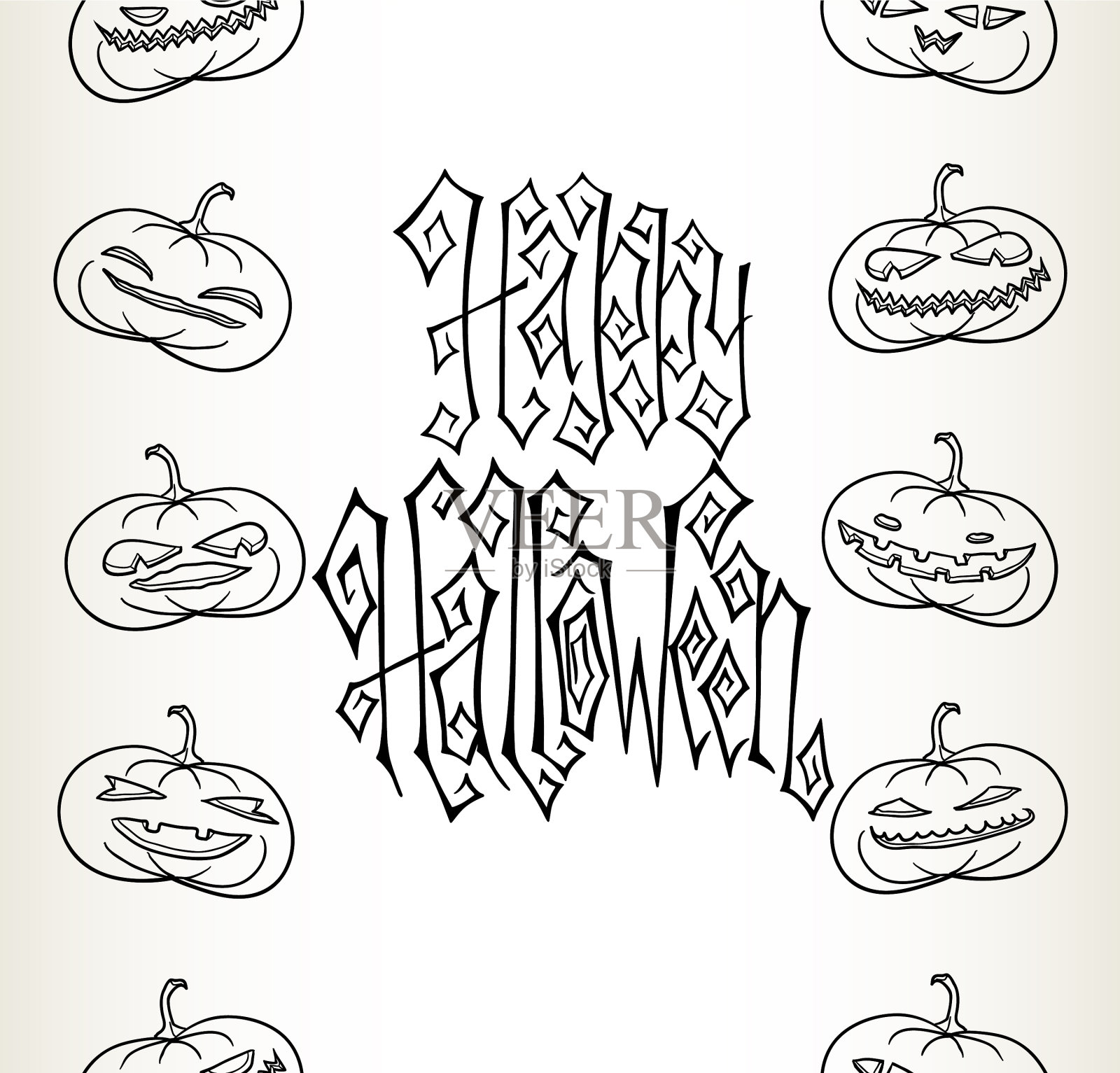 万圣节的贺卡插画图片素材