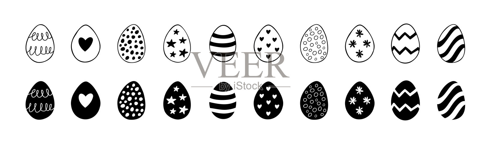 复活节彩蛋插图孤立在白色的背景。插画图片素材