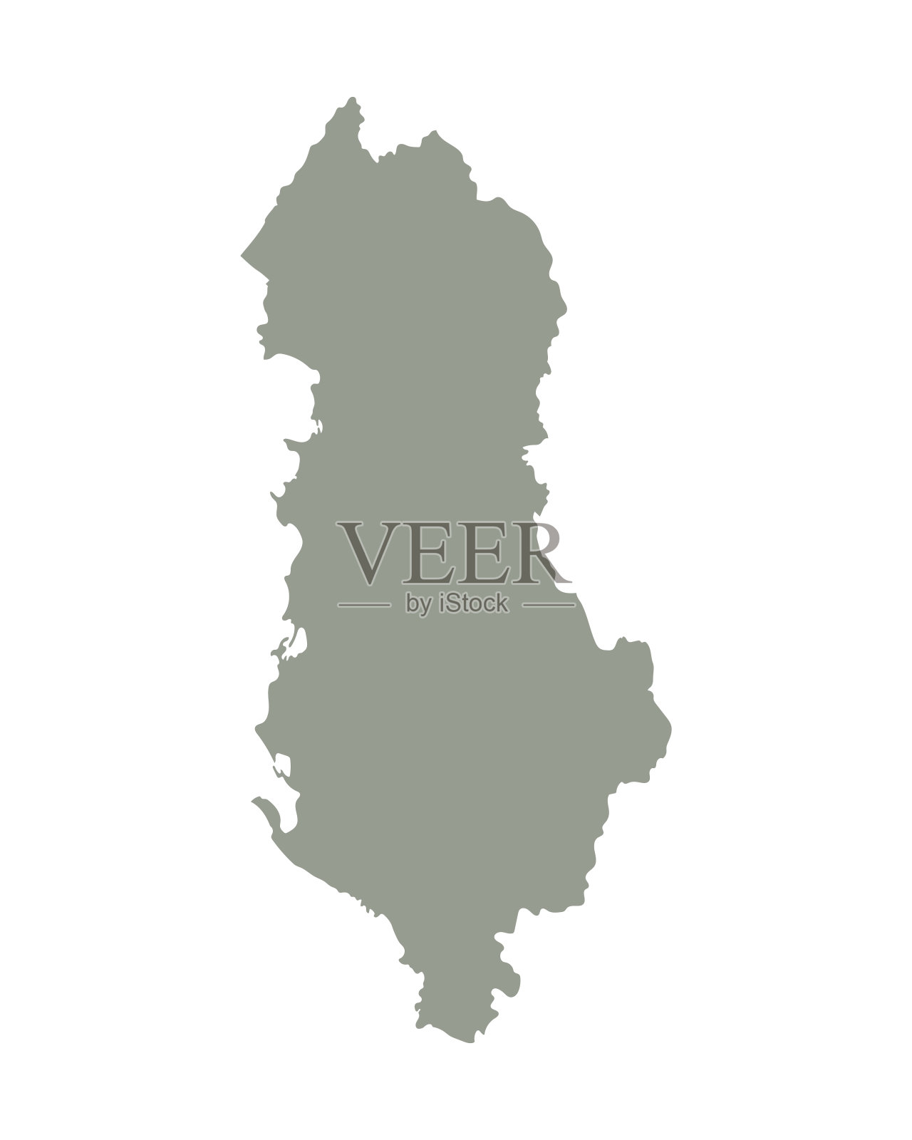 阿尔巴尼亚国家地图的轮廓插画图片素材